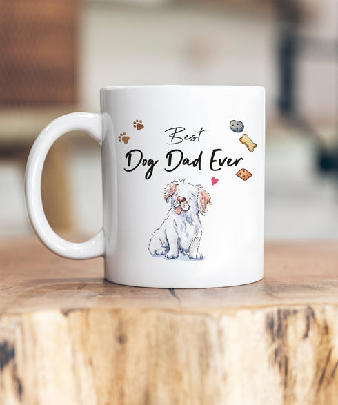 Best Dog Dad Clumber Spaniel Ceramic Mug